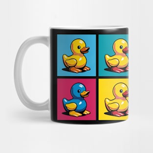 Pop Art Duck Soak: Colorful National Bubble Bath Day Mug